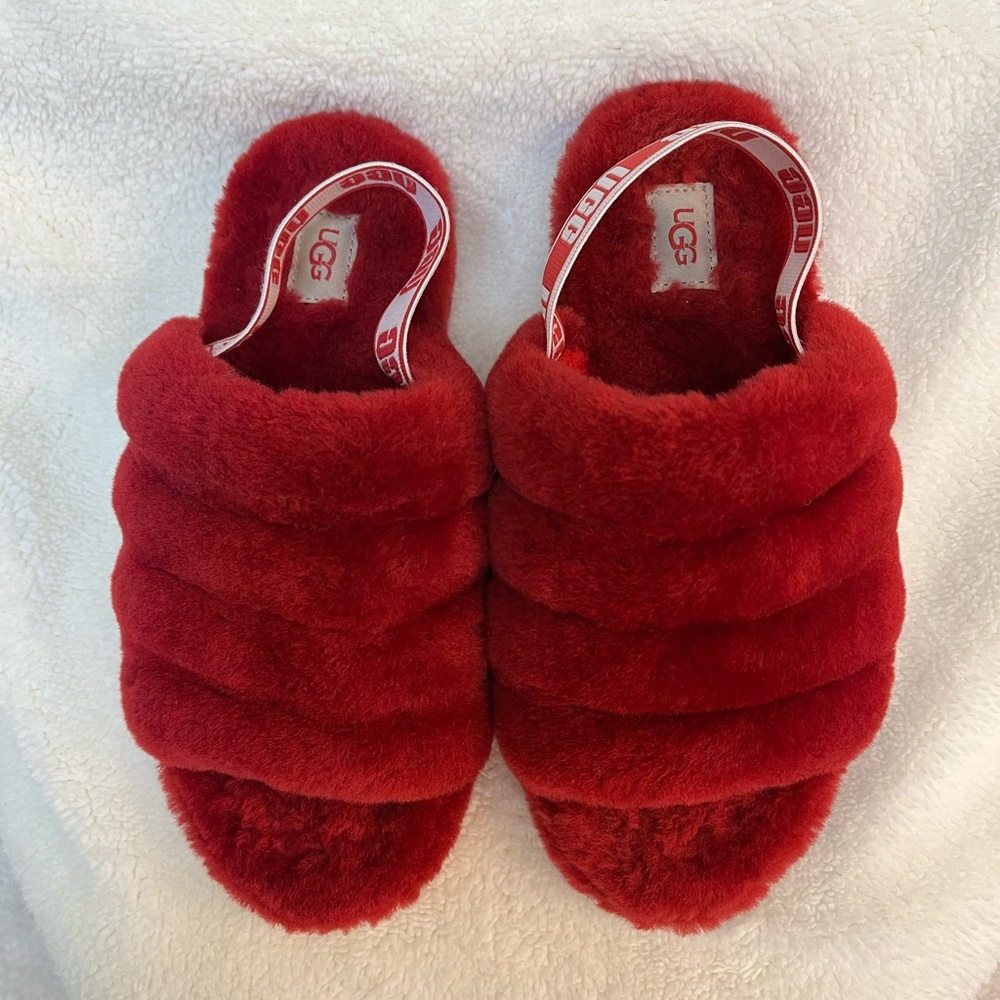 Ugg Fluff Yea Slides In Samba Red - image 2